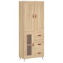 Tall plywood oak-colored highboard 69.5x34x180 cm by vidaXL, Sideboards - Ref: Foro24-3199916, Price: 151,94 €, Discount: %