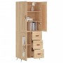 Tall plywood oak-colored highboard 69.5x34x180 cm by vidaXL, Sideboards - Ref: Foro24-3199916, Price: 151,94 €, Discount: %