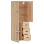 Tall plywood oak-colored highboard 69.5x34x180 cm by vidaXL, Sideboards - Ref: Foro24-3199916, Price: 151,94 €, Discount: %