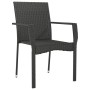 Garden chairs with cushions 4 units black synthetic rattan by vidaXL, Garden chairs - Ref: Foro24-319883, Price: 240,37 €, Di...