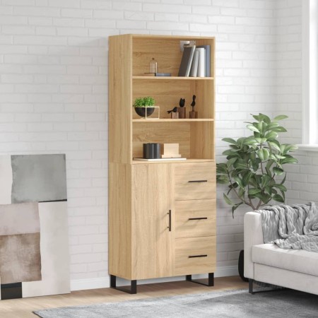 Aparador alto madera contrachapada color roble 69,5x34x180 cm de vidaXL, Aparadores - Ref: Foro24-3189472, Precio: 162,99 €, ...