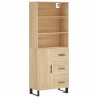 Tall plywood oak-colored highboard 69.5x34x180 cm by vidaXL, Sideboards - Ref: Foro24-3189472, Price: 162,99 €, Discount: %