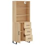 Tall plywood oak-colored highboard 69.5x34x180 cm by vidaXL, Sideboards - Ref: Foro24-3189472, Price: 162,99 €, Discount: %