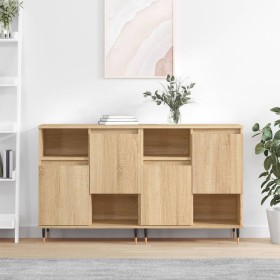 2-teilige Sideboards Sperrholz Sonoma Eiche Farbe von vidaXL, Sideboards - Ref: Foro24-3190120, Preis: 136,10 €, Rabatt: %