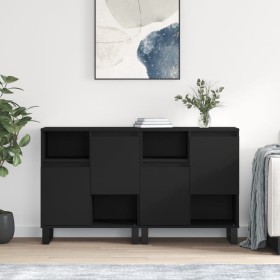 Display cabinets 2 units plywood black by vidaXL, Sideboards - Ref: Foro24-3190134, Price: 141,81 €, Discount: %