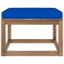 Garden stool footrest with blue cushion by vidaXL, Modular outdoor sofas - Ref: Foro24-3067270, Price: 56,02 €, Discount: %