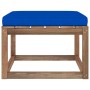 Garden stool footrest with blue cushion by vidaXL, Modular outdoor sofas - Ref: Foro24-3067270, Price: 56,02 €, Discount: %