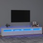 Mueble de TV con luces LED blanco 240x35x40 cm de vidaXL, Muebles TV - Ref: Foro24-3152762, Precio: 156,02 €, Descuento: %