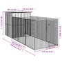 Doghouse with galvanized steel corral 165x455x181 cm by vidaXL, Dog kennels - Ref: Foro24-3189099, Price: 439,74 €, Discount: %