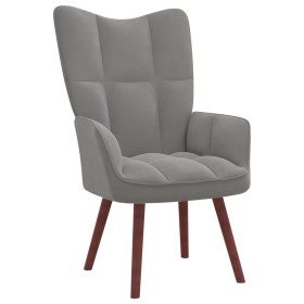 Sillón de relax de terciopelo gris claro de vidaXL, Sillones - Ref: Foro24-328051, Precio: 105,05 €, Descuento: %