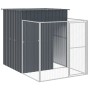 Caseta perros con corral acero galvanizado gris 165x1271x181 cm de vidaXL, Casetas para perros - Ref: Foro24-3189103, Precio:...