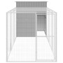 Gallinero con corral acero galvanizado gris claro 165x455x181cm de vidaXL, Jaulas y habitáculos para animales pequeños - Ref:...