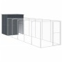 Caseta perros con corral acero galvanizado gris 165x659x181 cm de vidaXL, Casetas para perros - Ref: Foro24-3189100, Precio: ...