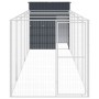 Caseta perros con corral acero galvanizado gris 165x659x181 cm de vidaXL, Casetas para perros - Ref: Foro24-3189100, Precio: ...