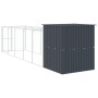 Caseta perros con corral acero galvanizado gris 165x659x181 cm de vidaXL, Casetas para perros - Ref: Foro24-3189100, Precio: ...