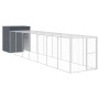 Gallinero con corral acero galvanizado gris 165x863x181 cm de vidaXL, Jaulas y habitáculos para animales pequeños - Ref: Foro...