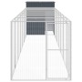 Gallinero con corral acero galvanizado gris 165x863x181 cm de vidaXL, Jaulas y habitáculos para animales pequeños - Ref: Foro...