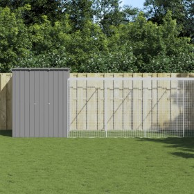 Chicken coop with light gray galvanized steel enclosure 165x863x181cm by vidaXL, Cages and habitats for small animals - Ref: ...