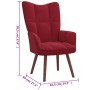 Sillón de relax de terciopelo rojo vino tinto de vidaXL, Sillones - Ref: Foro24-328056, Precio: 115,76 €, Descuento: %