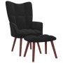 Sillón de relax con taburete terciopelo negro de vidaXL, Sillones - Ref: Foro24-328068, Precio: 118,25 €, Descuento: %