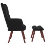 Sillón de relax con taburete terciopelo negro de vidaXL, Sillones - Ref: Foro24-328068, Precio: 123,99 €, Descuento: %