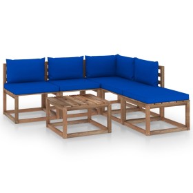 6-piece pallet garden furniture with impregnated wood cushions by vidaXL, Garden sets - Ref: Foro24-3067438, Price: 332,79 €,...