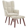 Relaxation armchair with cream white velvet stool by vidaXL, Armchairs - Ref: Foro24-328071, Price: 158,84 €, Discount: %