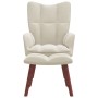 Relaxation armchair with cream white velvet stool by vidaXL, Armchairs - Ref: Foro24-328071, Price: 158,84 €, Discount: %