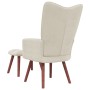 Relaxation armchair with cream white velvet stool by vidaXL, Armchairs - Ref: Foro24-328071, Price: 158,84 €, Discount: %