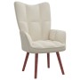 Relaxation armchair with cream white velvet stool by vidaXL, Armchairs - Ref: Foro24-328071, Price: 158,84 €, Discount: %