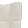 Sillón de relax con taburete terciopelo blanco crema de vidaXL, Sillones - Ref: Foro24-328071, Precio: 158,84 €, Descuento: %