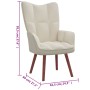 Relaxation armchair with cream white velvet stool by vidaXL, Armchairs - Ref: Foro24-328071, Price: 158,84 €, Discount: %