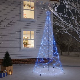 Árbol de Navidad con poste de metal 500 LEDs azul 3 m de vidaXL, Arboles de navidad - Ref: Foro24-328628, Precio: 115,99 €, D...