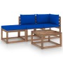 4-piece pallet garden set with impregnated pine wood cushions by vidaXL, Garden sets - Ref: Foro24-3067330, Price: 216,11 €, ...