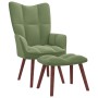 Relaxation armchair with light green velvet stool by vidaXL, Armchairs - Ref: Foro24-328065, Price: 141,32 €, Discount: %