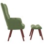 Sillón de relax con taburete de terciopelo verde claro de vidaXL, Sillones - Ref: Foro24-328065, Precio: 141,32 €, Descuento: %