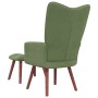 Sillón de relax con taburete de terciopelo verde claro de vidaXL, Sillones - Ref: Foro24-328065, Precio: 141,32 €, Descuento: %