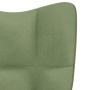 Sillón de relax con taburete de terciopelo verde claro de vidaXL, Sillones - Ref: Foro24-328065, Precio: 141,32 €, Descuento: %