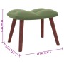 Sillón de relax con taburete de terciopelo verde claro de vidaXL, Sillones - Ref: Foro24-328065, Precio: 141,32 €, Descuento: %