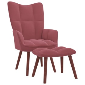 Sillón de relax con taburete terciopelo rosa de vidaXL, Sillones - Ref: Foro24-328066, Precio: 141,99 €, Descuento: %