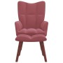 Sillón de relax con taburete terciopelo rosa de vidaXL, Sillones - Ref: Foro24-328066, Precio: 144,23 €, Descuento: %