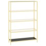 Regal aus gehärtetem Glas in Gold und Schwarz von vidaXL, Bücherregale und Regale - Ref: Foro24-331642, Preis: 117,08 €, Raba...