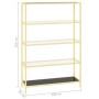 Regal aus gehärtetem Glas in Gold und Schwarz von vidaXL, Bücherregale und Regale - Ref: Foro24-331642, Preis: 117,08 €, Raba...