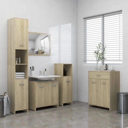 Juego de muebles de baño 4 uds madera ingeniería roble Sonoma de vidaXL, Muebles de baño - Ref: Foro24-3071714, Precio: 207,4...