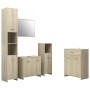 Bathroom furniture set 4 pcs engineered wood Sonoma Oak by vidaXL, Bathroom furniture - Ref: Foro24-3071714, Price: 207,42 €,...