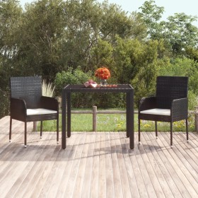 Gartenstühle mit Kissen 2 Stück synthetisches Rattan schwarz von vidaXL, Gartenstühle - Ref: Foro24-319885, Preis: 84,07 €, R...