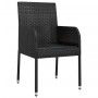 Garden chairs with cushions 2 units black synthetic rattan by vidaXL, Garden chairs - Ref: Foro24-319885, Price: 84,47 €, Dis...