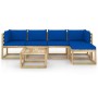 6-piece garden furniture set with impregnated wood cushions by vidaXL, Garden sets - Ref: Foro24-3065248, Price: 354,34 €, Di...