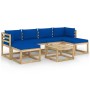 7-piece garden furniture set with impregnated wood cushions by vidaXL, Garden sets - Ref: Foro24-3065250, Price: 453,99 €, Di...