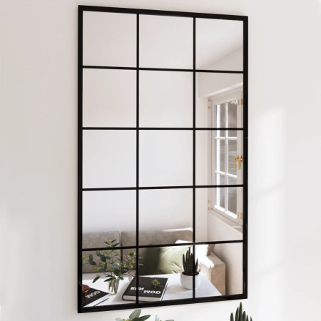 Espejo de pared metal negro 100x60 cm de vidaXL, Espejos - Ref: Foro24-342209, Precio: 80,19 €, Descuento: %